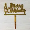 Feliz Navidad decoración acrílica de una capa para hornear pasteles tarjeta de pastel para fiesta de Navidad