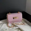 Mini bolso cuadrado de cadena estilo coreano 2026 nueva moda versátil texturizado de lunares casual para hombro cruzado