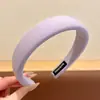 Diadema de Esponja Estilo Academia Francés para Mujer, Diadema de Cuadros Morados con Puntos de Alto Nivel que No Aprieta la Cabeza, Accesorio para el Cabello