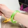 Pulseira de Jade Sintético Verde Imperial 13mm, Pulseira Larga Estreita de Jade Sintético Hetian em Várias Cores, Fabricante de Presentes