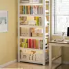 Estantería de hierro forjado, estantería simple de varios niveles para el hogar de pie, estante de hierro de almacenamiento para sala de estar, estantería de acero para estudiantes