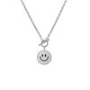 Collar Creativo Flip Expresión de Estado de Ánimo Acero de Titanio Artístico Trendy Hombres y Mujeres Colgante Giratorio de Cara Sonriente Joyería Hip Hop