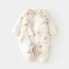 Mameluco Acolchado de Algodón para Bebé Recién Nacido, Mono Delgado de Algodón Sin Costuras, Mameluco de Algodón Puro de Mariposa para Recién Nacido Otoño e Invierno, Traje para Gatear de Bebé