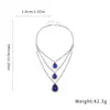 Collar Multinivel Gotas de Agua Tachonadas con Diamantes Deslumbrantes Transfronterizo, Estilo Commuter de Moda Europeo y Americano, Cadena Delicada para Clavícula, Accesorio de Lujo Ligero de Alta Gama