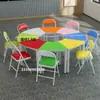 Grupo de Alunos Hexagonal Combinado Mesa de Treinamento Colorida Mesa de Conferência Trapezoidal Emendada Mesa Psicológica Inteligente para Coaching e Tutoria