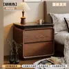 Mesita de Noche de Madera Maciza, No Requiere Ensamblaje, Nuevo Modelo 2026, Pequeño Gabinete de Almacenamiento Vintage Retro para Dormitorio del Hogar