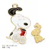 Joyería de aleación DIY transfronteriza, dulce y linda, llavero de perro Snoopy de dibujos animados, pendientes, accesorios de pulsera para mujer