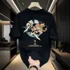 Camiseta Masculina de Algodão Tamanho Plus Size para Homens com Barriga de Cerveja de 300 Jin Irmão Gordo Irmão Gordo Manga Curta Masculina
