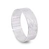 Pulseira prateada banhada a cobre com sutra do coração lisa face brilhante tradicional face larga gravada lótus pulseira feminina maciça para presente de namorada