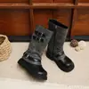 Botas Largas para Niña 2026 Nuevas Otoño/Invierno Botas de Princesa de Caña Alta Retro Botas Martin Botas Largas Elegantes Individuales para Niños