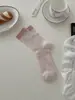 Calcetines de Mujer Zhuji Primavera y Verano Finos Sin Costuras de Algodón Transpirables Absorbentes de Sudor Calcetines de Media Pantorrilla para Mujer de Moda Versátiles Calcetines Holgados