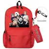 Mochila de dibujos animados de dos piezas, bolsa para portátil, bolsa de almacenamiento