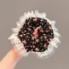 Goma para el pelo floral retro estilo francés, Elegante accesorio para el cabello de alta gama con borde de encaje, Goma para el pelo estilo Mori coreano