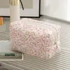 Nova Bolsa de Cosméticos Floral Acolchoada Grande Capacidade Bolsa de Cosméticos Bolsa de Armazenamento Bolsa de Armazenamento de Artigos de Higiene Pessoal para Viagem