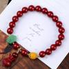 Pulseira Tendência com Flores Pequenas, Cristal e Cinábrio Estilo Coreano, Pulseira para Menina Estudante, Acessório Pequeno Simples de Boutique Nicho