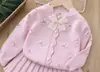 Conjunto de cardigã para 5 meninas, nova coleção outono 2025, conjunto de vestido fofo para meninas, conjunto de suéter para meninas