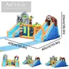 Airmyfun Tobogán Inflable Exterior Grande Castillo con Chorro de Agua para Niños Tobogán Inflable Pequeño Castillo de Parque de Diversiones