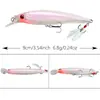 Señuelo Minnow de Hundimiento Lento 9cm/6.8g Anzuelo Triple con Pluma Señuelo Biónico 10 Colores Plástico Señuelo Duro Venta al por Mayor Transfronterizo