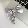 Fita Lurex Prata Cinza Prateada Laço de Fita Miçanga Fio de Telefone Anel de Cabelo Feminino 2025 Novo Cordão de Cabelo Trança Bolha Acessório de Cabeça