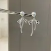 Pendientes de borlas con lazo de alta gama, pendientes elegantes, dulces y con un diseño único, al por mayor para mujer