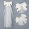 Velo de Novia Dulce con Lazo de Cinta Estilo Francés, Tocado Versátil para Fiestas de Cumpleaños, Accesorios para el Cabello que Mejoran la Atmósfera