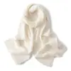 Nueva colección de otoño e invierno: Chal de cachemira al 35%, prenda exterior para mujer, color liso, tejido calado, versátil y moderno, bufanda larga de color liso