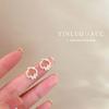 Hielo Cristal Transparente Diamante Triturado Pendientes de Tachuela Estudiante Pendientes para Mujer Temperamento Celebridad de Internet Douyin Estilo Caliente Nicho Sentido de Alta Gama Pendientes Joyería para Orejas