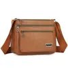 Bolso de Hombro Cruzado de Cuero para Hombre para Viajes de Negocios Casual Versátil Trabajo Bolso de Negocios para Hombres Bolso con Cremallera Multicapa Bolso de Celebridad de Internet Hombres