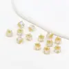 Cor de ouro 14k contas de zircônia incrustadas contas quadradas de transferência pulseira DIY colar com acessórios de contas C45