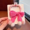 Laço de Lã Tricotado Infantil para Meninas, Não Danifica o Cabelo, Elástico de Cabelo com Coque de Bolinha de Pelúcia para Bebê, Feito à Mão
