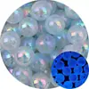 Cuentas acrílicas de ojo de gato luminosas de colores de dibujos animados, tamaño múltiple, agujero recto, accesorios para cadena de teléfono móvil, llavero, cadena de bolso DIY