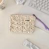 410111 Bolsa de Cosméticos de Tamaño Pequeño Fresca Floral Pequeña Portátil Bolsa de Almacenamiento de Maquillaje Clutch Cremallera Almacenamiento de Labiales