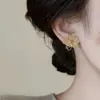 Pendientes Huecos de Flor Estilo Francés para Mujer, Pendientes de Diseño de Nicho de Lujo Ligero, Nuevo Estilo Popular 2025, Pendientes Elegantes y Exquisitos