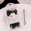 Pinza negra para el pelo, pinza para el pelo con flequillo lateral para mujer, pinza fija para el pelo, pinza pequeña para la cabeza, pinza en forma de U, pinza de acero