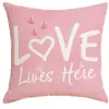 Set Rosa Día de San Valentín Funda de Almohada Transfronterizo Nuevo Poliéster Estampado de Letras Cojín Decoración de Sala de Estar Cojín de Sofá