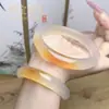 Pulsera de Ágata Calcedonia Colorida Tipo Hielo Natural, Pulsera de Ágata Jade Color Miel para Mujeres, Pulsera Color Koi para Riqueza y Prosperidad, Regalo para Esposo
