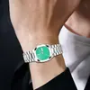 Reloj Cuadrado de Lujo Ligero para Mujer Calendario Dual Luminoso Correa de Acero Sólido Resistente al Agua Reloj de Cuarzo Reloj de Nicho de Alto Valor