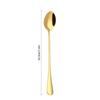 Cross-border Golden Aço Inoxidável Ice Spoon Long Handle Spoon Cross-border Coffee Spoon Household Honey Spoon Milk Tea Tempero Mixing Spoon