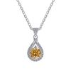 Collar de Plata de Ley 925 de Venta Caliente Transfronteriza para Mujer con Piedra Preciosa de Moissanita Colorida de 1 Quilate Joyería Simulada de Gama Alta al por Mayor