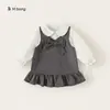Colección de Outfits Estilo Coreano para NiñasConjunto de Ropa Infantil Youbao: Falda, Camiseta, Pantalones Florales, Conjunto de Tres Piezas para Niños