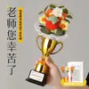 Presentes Criativos e Práticos para a Temporada de Formatura, Buquê de Flores Eternas em Formato de Troféu, Enfeites de Buquê de Flores de Tricô Feitos à Mão para Professores, Atacado