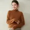 26 Suéter Básico de Punto de Cachemira de Color Sólido Nuevo Otoño/Invierno para Mujer, Cuello Alto, Capa Interior Cálida, Corte Ajustado, Amigable con la Piel