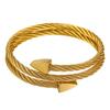 Fornecimento Europeu e Americano Moda Exo Pulseiras de Aço Titânio para Homens Tendência Triangulares Multicamadas Joias de Mão Pulseiras Abertas de Casal Atacado