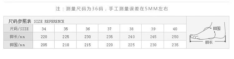 尺码表