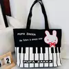 Bolso de Hombro Nuevo Estampado, Bolso de Lona para Mujer de Mano, Bolso Tote Estilo Coreano de Gran Capacidad, Bolso Artístico para Estudiante