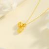 Concha de Agua Asiento Dorado Oro Oro Puro 999 Colgante de Cacahuete Caqui Bueno para Mujer Oro Duro 3D Colgante de Collar para Novia
