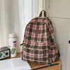 Mochila Ins Grande Capacidade Estilo Japonês, Mochila Escolar Xadrez Vintage, Mochila Versátil Versão Coreana para Universitários