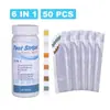 Papel de prueba multifuncional 6 en 1 para piscina cloro residual valor pH alcalinidad dureza tira de prueba individual