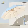 Guarda-chuva de 24 varetas personalizável com impressão de logotipo, totalmente automático dobrável, revestimento preto, para sol e chuva, presente corporativo, guarda-chuva promocional, atacado