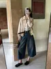 Su Xinlan/YOUMO Nuevo Estilo Perezoso de Principios de Otoño Jeans Acortados Curvos con Estampado de Ojo de Gato 17375 (con cinturón)